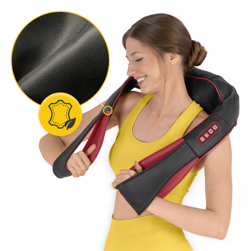 Массажная подушка  4FIZJO Shiatsu Pro+ для шеи и спины Black/Red - фото №7